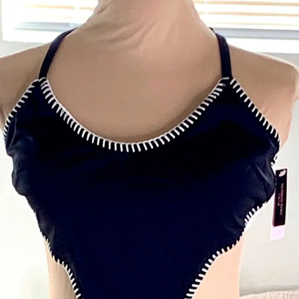 One piece halter black swimsuit Sz XL